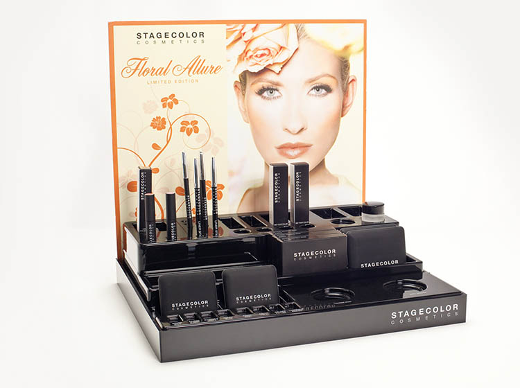 cosmetics displays and plastic displays for Stagecolor cosmetics