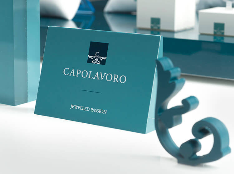 Présentoir en plastique et présentoir de marque pour Capolavoro