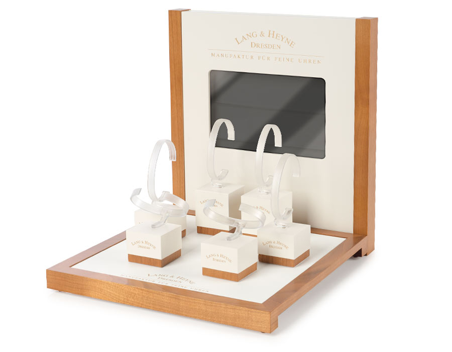 Wooden displays for merchandise presentation at the point of sale
